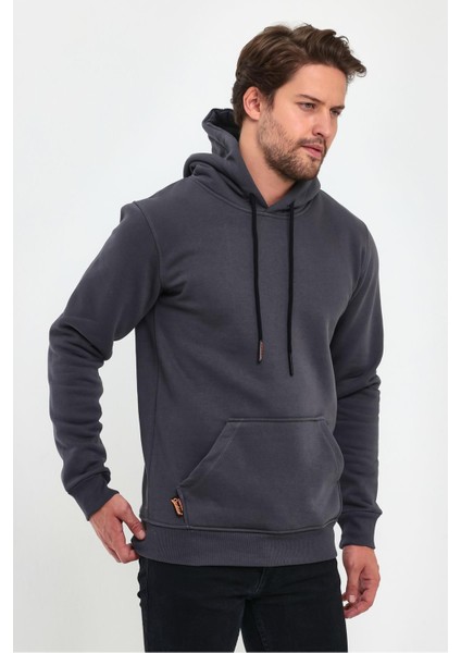 Erkek 3 Iplik Kapşonlu Oversize Sweatshirt