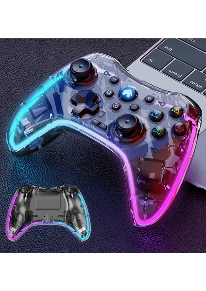 Anahtar Denetleyicisi Şeffaf Rgb Parlama Bluetooth Oyun Denetleyicisi Android Iso (Yurt Dışından)