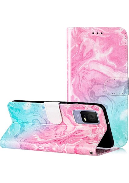 Tcl 408 Manyetik Mermer Desen Tam Koruma Pu Deri Için Flip Case (Yurt Dışından) indirimleri