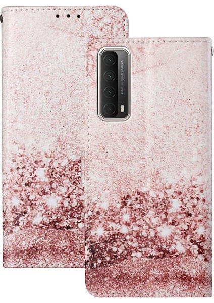 Huawei Y7A Pu Deri Cüzdan Manyetik Mermer Desen Kartı Için Flip Case (Yurt Dışından)