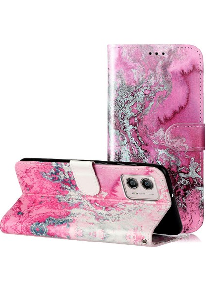 Motorola Moto G73 Için Flip Case Kart Yuvaları Tutucu Pu Deri Cüzdan Tam (Yurt Dışından)