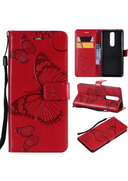 Kart Yuvası Standı ile Nokia 5.1 Için Flip Case Darbeye Kapak Kapak Çevirin (Yurt Dışından)