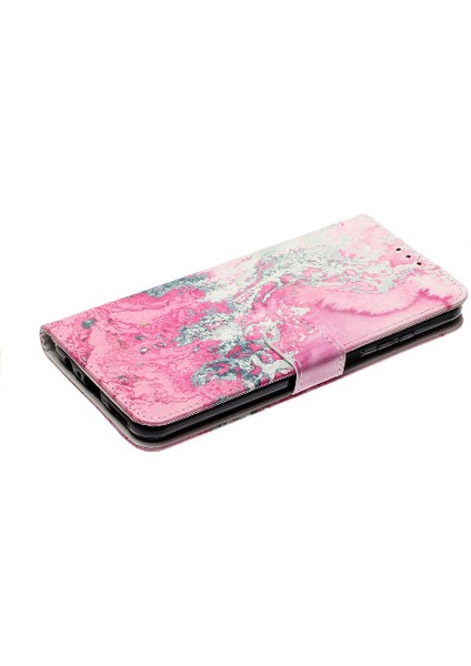 Samsung Galaxy A12 Kart Yuvaları Tutucu Mermer Desen Manyetik Için Flip Case (Yurt Dışından)