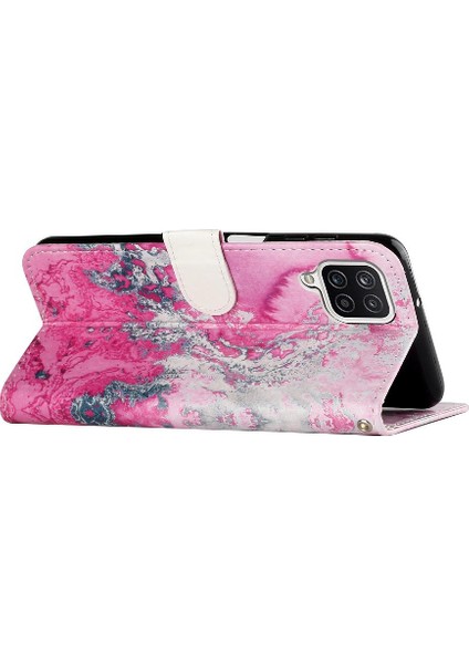 Samsung Galaxy A12 Kart Yuvaları Tutucu Mermer Desen Manyetik Için Flip Case (Yurt Dışından)
