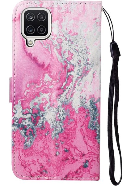 Samsung Galaxy A12 Kart Yuvaları Tutucu Mermer Desen Manyetik Için Flip Case (Yurt Dışından)
