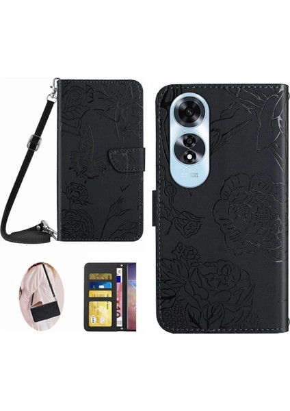 Oppo A60 4g Deri Cüzdan Için Flip Case Yumuşak Pu Deri Kelebekler ve &amp; (Yurt Dışından)