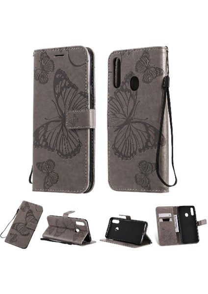 Samsung Galaxy A20S Darbeye Kapak Için Flip Case Kart Yuvası Standı ile Pu (Yurt Dışından)