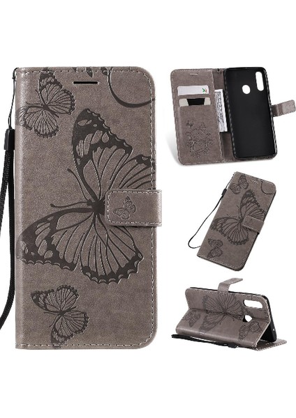 Samsung Galaxy A20S Darbeye Kapak Için Flip Case Kart Yuvası Standı ile Pu (Yurt Dışından)