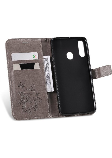 Samsung Galaxy A20S Darbeye Kapak Için Flip Case Kart Yuvası Standı ile Pu (Yurt Dışından)