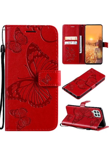 Samsung Galaxy A22 4g Için Flip Case Pu Deri Manyetik Kapak ile Çevirin (Yurt Dışından)