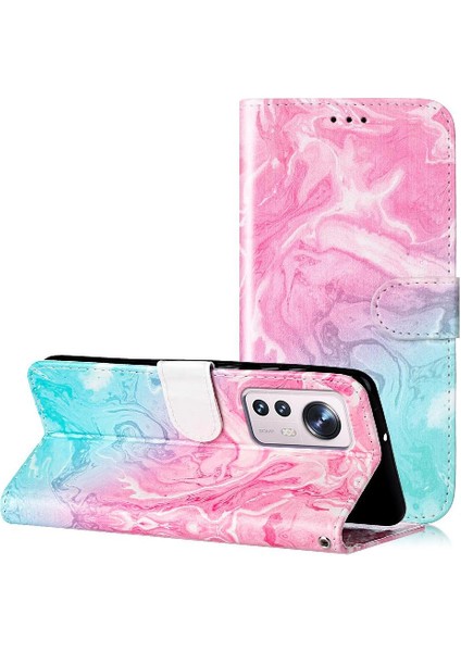 Xiaomi 12 Lite Için Flip Case Manyetik Mermer Desen Kart Yuvaları Tutucu Pu (Yurt Dışından) fırsatları
