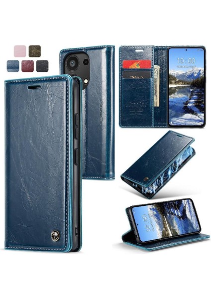 Xiaomi Redmi Not 13 Pro 4g Için Flip Case Çılgın At Pu Deri Retro (Yurt Dışından)