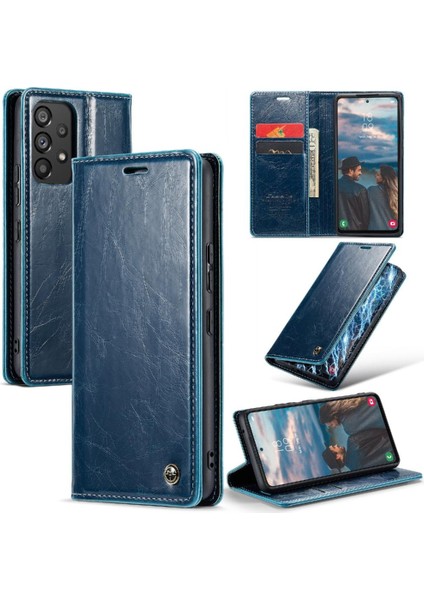 Samsung Galaxy Için Flip Case A53 5g Çılgın At Pu Deri Retro Cüzdan (Yurt Dışından)