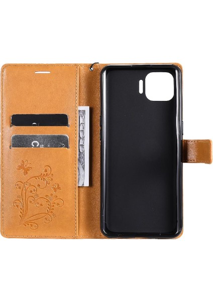 Oppo F17 Pro Için Flip Case Darbeye Kapak Kart Yuvası Standı ile Pu Çevirin (Yurt Dışından)