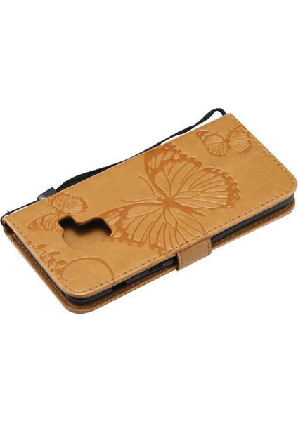 Kart ile Samsung Galaxy A8 2018 Darbeye Kapak Pu Deri Için Flip Case (Yurt Dışından)
