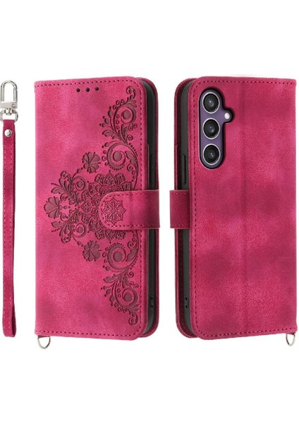 Samsung Galaxy S24 Bileklik Darbeye Dayanıklı Kabartmalı Çoklu Için Flip Case (Yurt Dışından)