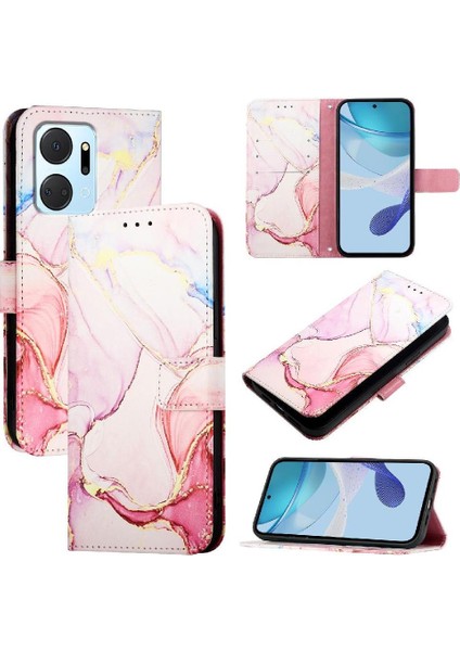 Onur Oyun 7t 5g Cüzdan Pu Deri Kickstand Mermer Desen (Yurt Dışından)