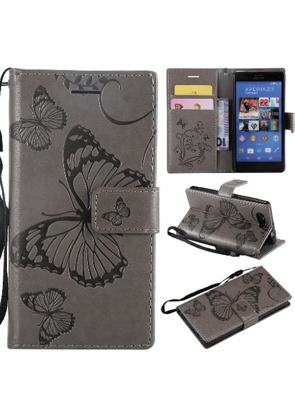 Sony Xperia Z3 Mini Pu Deri Darbeye Kapak Için Flip Case Manyetik (Yurt Dışından)