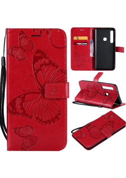 Samsung Galaxy A9 2018 Için Flip Case Manyetik Kapak Pu ile Kickstand Çevirin (Yurt Dışından)