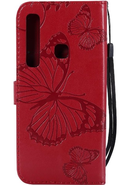 Samsung Galaxy A9 2018 Için Flip Case Manyetik Kapak Pu ile Kickstand Çevirin (Yurt Dışından)