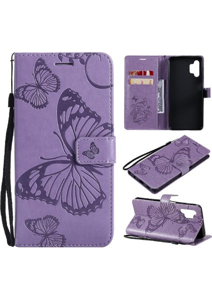 Samsung Galaxy A32 5g Pu Deri Flip Kickstand Manyetik Için Flip Case (Yurt Dışından)