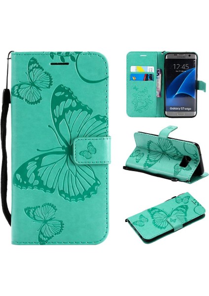 Samsung Galaxy S7 Kenar Flip Kickstand Darbeye Kapak Pu Deri (Yurt Dışından)