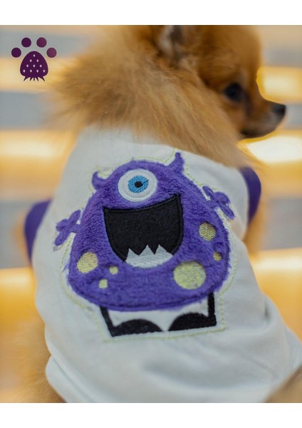 Küçük Irk Köpek Tişört Purple Monster