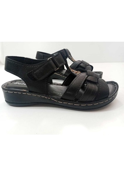 Kadın Sandalet Cırtlı Bantlı Yumuşak Şilte Poliüretan Taban Ip Detaylı