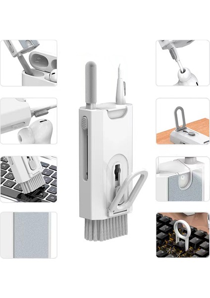 Q8 Çok Fonksiyonlu Air Pods Temizleme Kiti-Beyaz modelleri