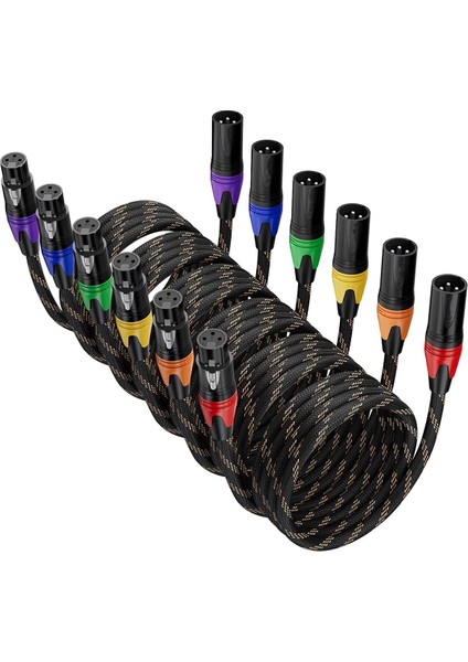 6 Paket Xlr Kablo, Xlr Erkek - Dişi Mikrofon Kablosu, Mikrofon Mikseri Için 3 Pimli Dengeli Xlr Hoparlör Kablosu, Hoparlör Podcast'i (Yurt Dışından)