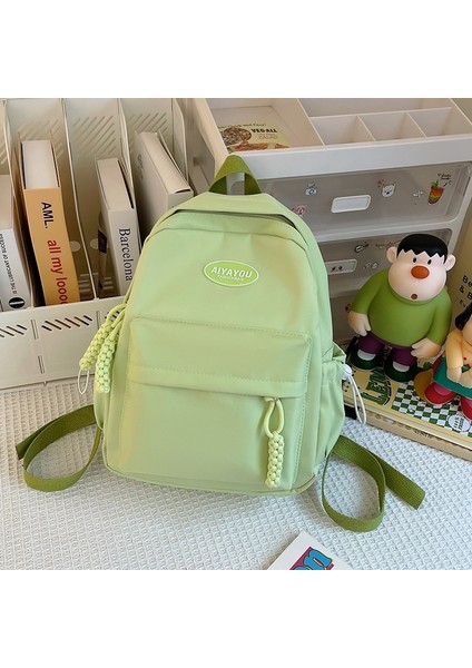 Hafif ve Çok Yönlü Küçük Mini Sırt Çantası Omuz Kızları Basit Stilde Okul Çantası (Yurt Dışından)
