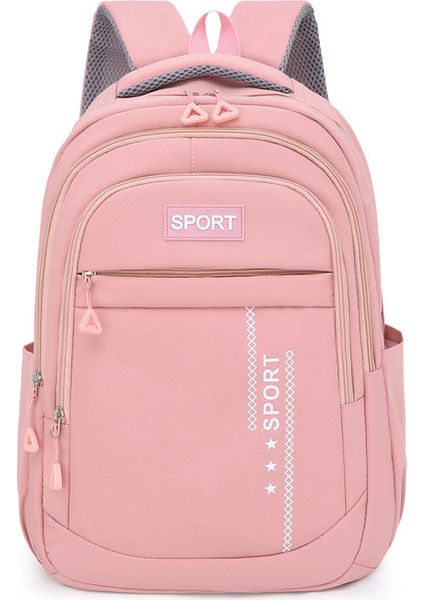 Yeni Düz Renk Basit Büyük Kapasiteli Kampüs Çok Yönlü Öğrenci Sırt Çantası Sokak Modası Seyahat Sırt Çantası (Yurt Dışından)