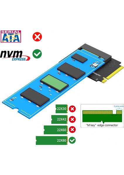 Ally Pcıe 4.0 M2 Yükseltici Kart 2230 Ila 2280 Sağ Açı M.2 Nvme SSD Dönüştürücü Adaptör Kartı Genişletme Kartı (Yurt Dışından)