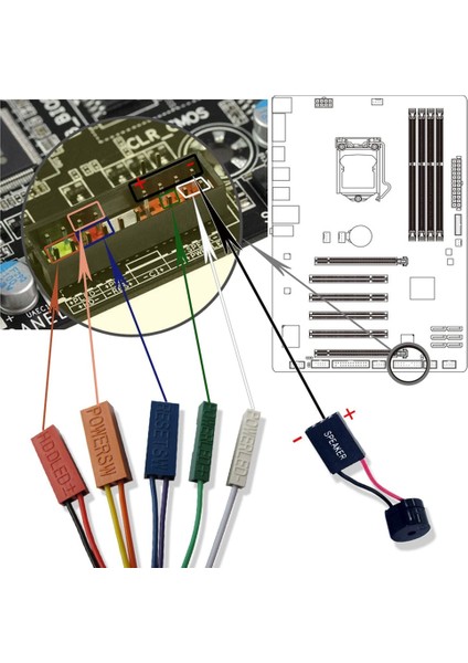 20 Adet Pc Anakart Mini Hoparlör Masaüstü Bilgisayar Koruyucu Kapak Dıy Dahili Kod Mini Fiş Buzzer (Yurt Dışından)