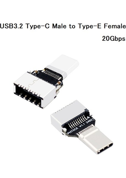 Usb3.2 Tip-C Erkek Tip-E Dişi Adaptör 20 Gbps Bilgisayar Kasası Ön Tip-E Adaptörü Bilgisayar Anakartı Genişletme Için (Yurt Dışından)