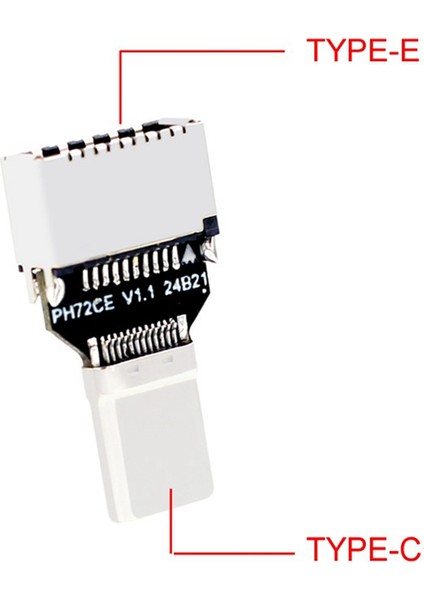 Usb3.2 Tip-C Erkek Tip-E Dişi Adaptör 20 Gbps Bilgisayar Kasası Ön Tip-E Adaptörü Bilgisayar Anakartı Genişletme Için (Yurt Dışından)