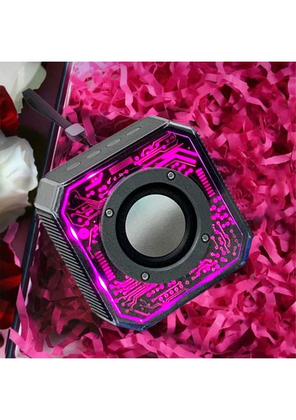 Şeffaf Mecha Bluetooth Hoparlör Rgb Pikap Açık Taşınabilir Ev Fener Küçük Mini Hoparlör Beyaz (Yurt Dışından) fırsatları