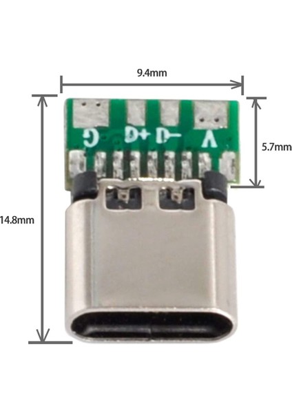 10 Adet 4pin Tip C Soketli Konnektör USB C Dişi Smt Tipi Pc Kartı Muhafazası ile Od 3.0mm Kablo (Yurt Dışından)
