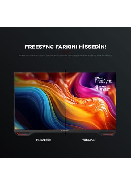 Crımson CR25R180 25" 180Hz 0.5ms Csot Fast IPS Fhd Freesync/g-Sync Pc Flat Oyuncu Monitörü 