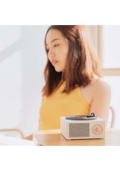 Yeni Atomik Siyah Tutkal Fonograf Kablosuz Bluetooth Hoparlör Retro Gramofon Ses Renkli Müzik Çalar Hediye Beyaz (Yurt Dışından) modelleri