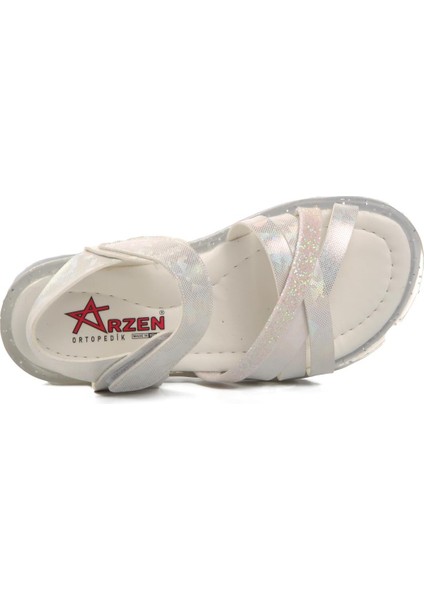 24-400-F Beyaz Simli Çocuk Sandalet