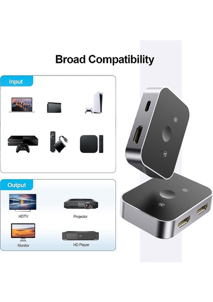 8k -Uyumlu Anahtar,ultra Hd 48GBPS -Uyumlu Ayırıcı Hdr 2'si 1 Arada /4,,appletv Için (Yurt Dışından)