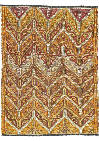 Kortu Etnik Renkli El Dokuma Cicim Kilim 131X166 cm