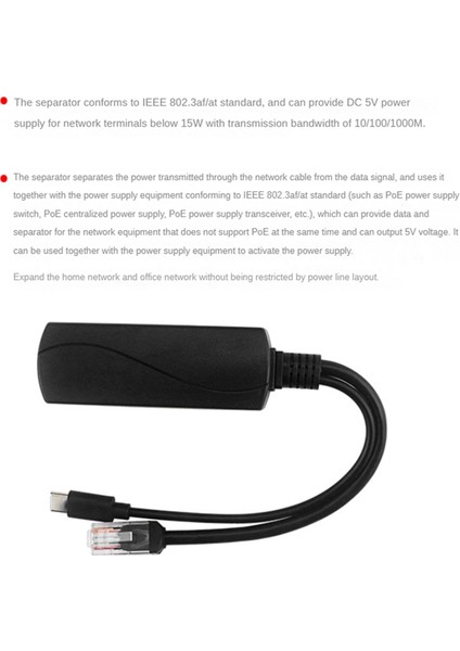 Gigabit Poe Ayırıcı 5V3A 1000MBPS Tip-C Ethernet Üzerinden Güç, 4'lü Ip Kamera Için (Yurt Dışından) modelleri