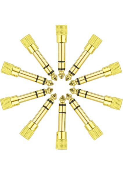 1 Adet Kulaklık Kafası Konektörü Fişi 6.35 mm Erkek 3.5mm Kadın Altın Kaplama Bakır Stereo Kulaklık Ses Jakı Dönüştürmek (Yurt Dışından)