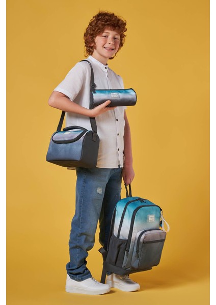 Kids Turkuaz Gri Batik 3’lü Okul Çanta Seti SET0123768 indirimleri