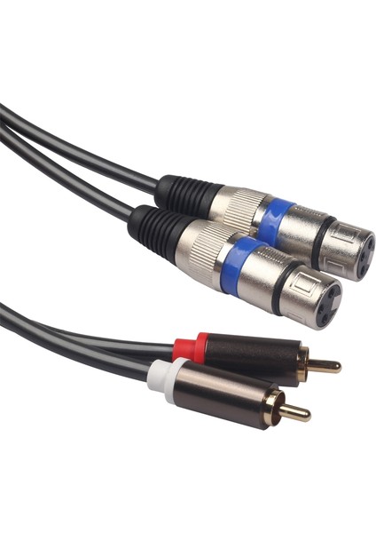 Ateş Sınıfı Ses Kablosu 2 Rca Dişi Çift 2 Xlr 3-Pin Interkom Amplifikatör Hibrit Fiş Av Kablosu Çift Xlr - Çift Rca Hattı (Yurt Dışından)