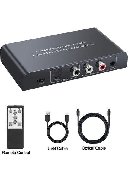 Ir Uzaktan Kumandalı Ses Dönüştürücü Dac Dijital Koaksiyel Toslink - Analog Stereo Rca 3.5mm Ses Adaptörü 192KHZ 24BIT (Yurt Dışından)