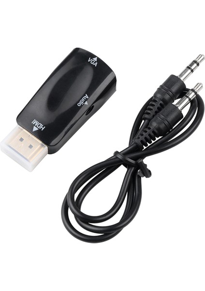 -Vga Dönüştürücüyle Uyumlu, Ses Iletimli 3,5 mm Jack Ses Dönüştürücülü Ses Kablosu 1080P 60Hz Adaptör (Yurt Dışından)