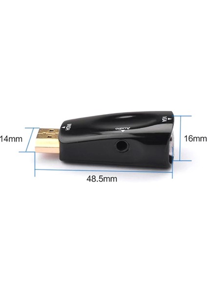 -Vga Dönüştürücüyle Uyumlu, Ses Iletimli 3,5 mm Jack Ses Dönüştürücülü Ses Kablosu 1080P 60Hz Adaptör (Yurt Dışından)